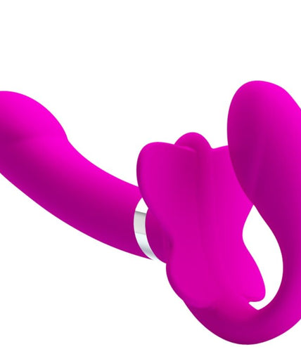 PRETTY LOVE - VALERIE DOUBLE STRAP-ON VIBRATOR 12 VIBRATIONS PURPLE