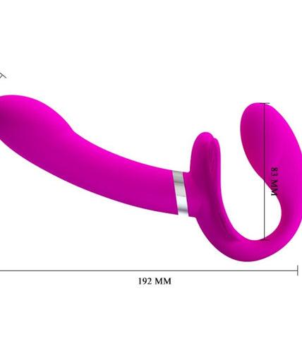 PRETTY LOVE - VALERIE DOUBLE STRAP-ON VIBRATOR 12 VIBRATIONS PURPLE
