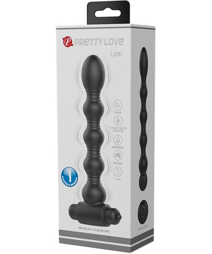 PRETTY LOVE - LYNN SILICONE ANAL PLUG 10 VIBRATIONS BLACK