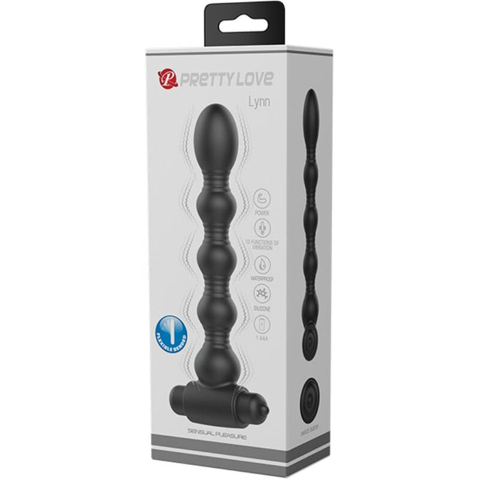 Pretty Love – Lynn siliconen anale plug met 10 vibraties Zwart