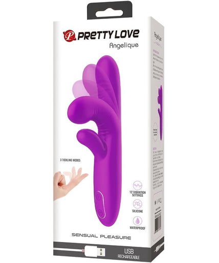PRETTY LOVE - ANGELIQUE MULTIFUNCTION VIBRATOR + CLITORIS STIMULATOR PURPLE
