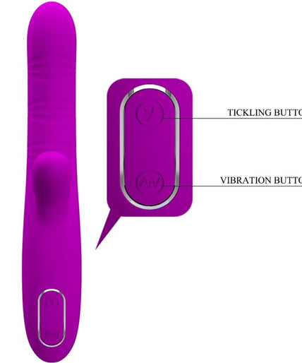 PRETTY LOVE - ANGELIQUE MULTIFUNCTION VIBRATOR + CLITORIS STIMULATOR PURPLE