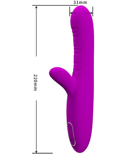 PRETTY LOVE - ANGELIQUE MULTIFUNCTION VIBRATOR + CLITORIS STIMULATOR PURPLE