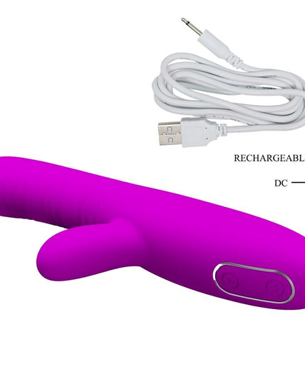 PRETTY LOVE - ANGELIQUE MULTIFUNCTION VIBRATOR + CLITORIS STIMULATOR PURPLE