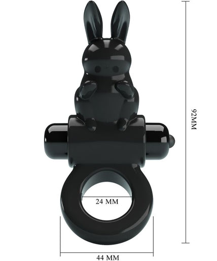 PRETTY LOVE - EXCITING RING RABBIT VIBRATOR RING 10 VIBRATIONS BLACK