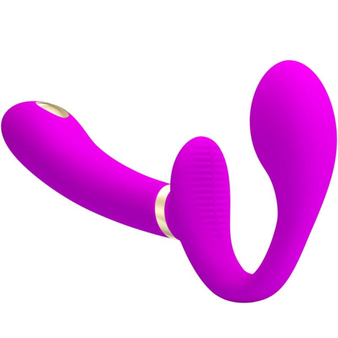 PRETTY LOVE - THUNDERBIRD DUBBELE STRAP-ON VIBRATOR AFSTANDSBEDIENING PAARS