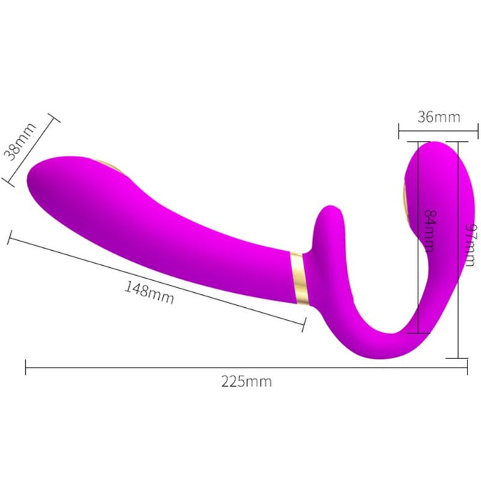 PRETTY LOVE - THUNDERBIRD DUBBELE STRAP-ON VIBRATOR AFSTANDSBEDIENING PAARS