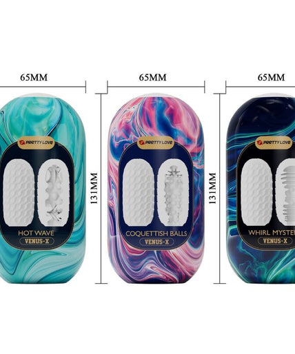 PRETTY LOVE - VENUS X 15 SILICONE MALE MASTURBATORS WHITE
