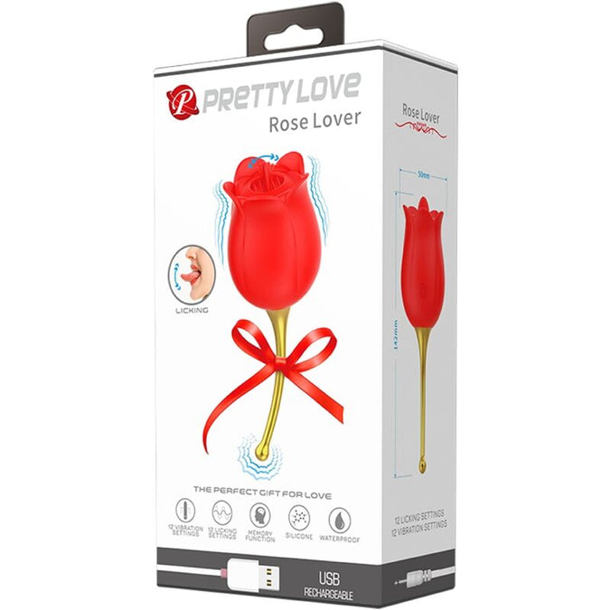 Pretty Love – Rose Lover Rose Klitoris-Stimulator 12 Vibrations Rot