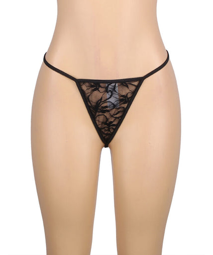 SUBBLIME - 954185 LACE BABYDOLL WITH ADJUSTABLE STRAPS BLACK S/M