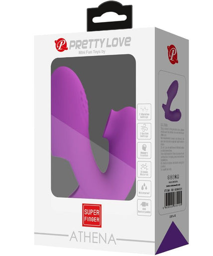 PRETTY LOVE - ATHENA FINGER VIBRATOR WITH CLITORIS STIMULATOR PURPLE