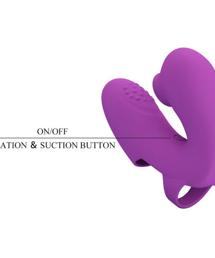 PRETTY LOVE - ATHENA FINGER VIBRATOR WITH CLITORIS STIMULATOR PURPLE