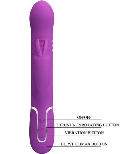 PRETTY LOVE - COALE 4 IN 1 MULTIFUNCTION RABBIT VIBRATOR PURPLE