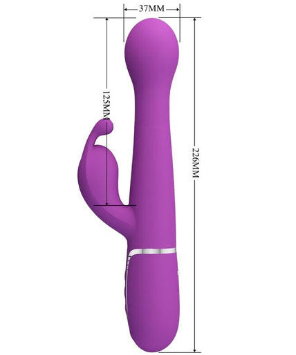 PRETTY LOVE - DEJON 3 IN 1 MULTIFUNCTION RABBIT VIBRATOR PURPLE