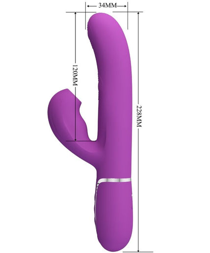 PRETTY LOVE - PERLITA 3 IN 1 MULTIFUNCTION RABBIT VIBRATOR PURPLE