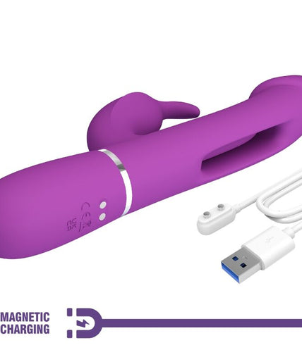 PRETTY LOVE - KAMPAS 3 IN 1 MULTIFUNCTION RABBIT VIBRATOR PURPLE