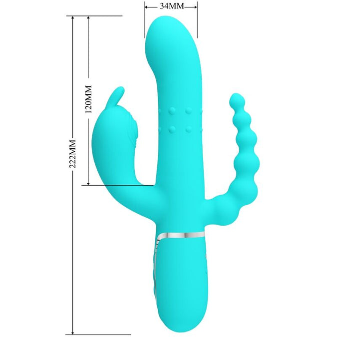Pretty Love – Cammy 4-in-1 Multifunctionele Driepoot Konijnenvibrator Blauw