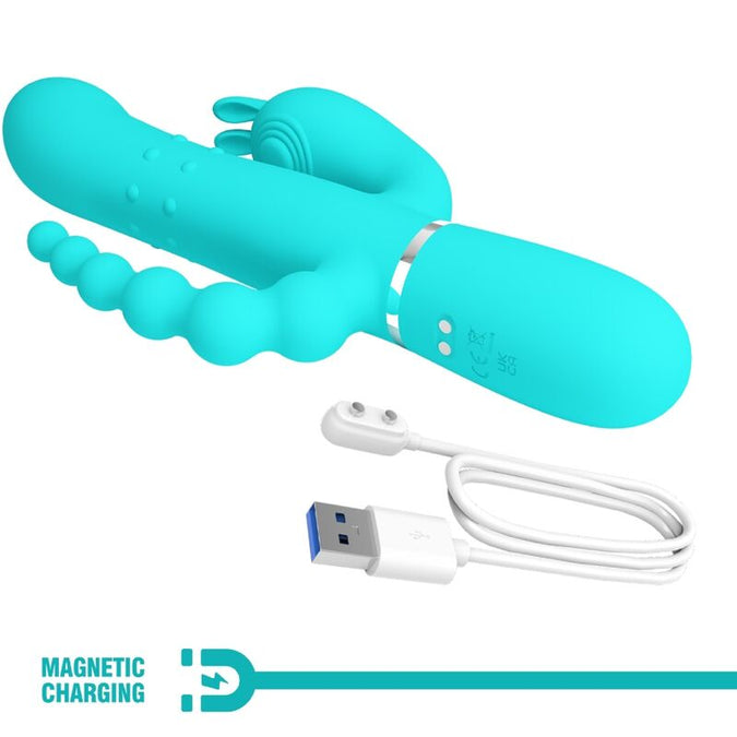 Pretty Love – Cammy 4-in-1 Multifunctionele Driepoot Konijnenvibrator Blauw