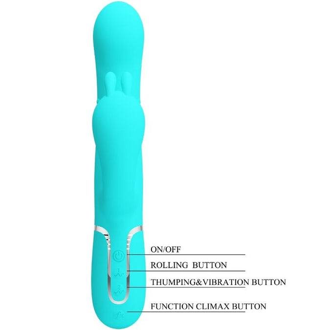 Pretty Love – Cammy 4-in-1 Multifunctionele Driepoot Konijnenvibrator Blauw