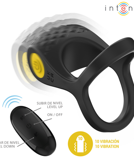 INTENSE - ALEX VIBRATOR DOUBLE PENIS RING 10 VIBRATIONS BLACK