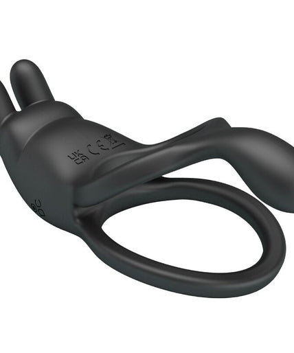 PRETTY LOVE - SETH DOUBLE VIBRATING RING RABBIT 7 VIBRATIONS BLACK