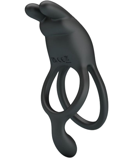 PRETTY LOVE - SETH DOUBLE VIBRATING RING RABBIT 7 VIBRATIONS BLACK