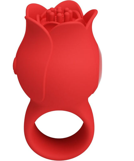 Pretty Love – Jae Rose Shaped Finger Vibrator 10 Vibrations Red