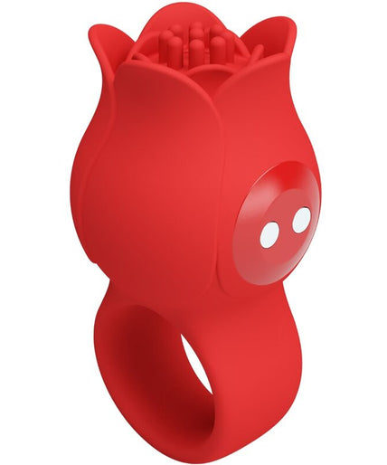 Pretty Love – Jae Rose Shaped Finger Vibrator 10 Vibrations Red