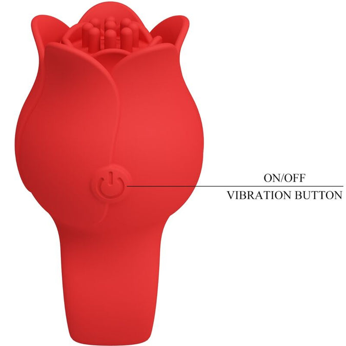 Pretty Love – Jae Rozenvormige Vinger Vibrator 10 Vibraties Rood