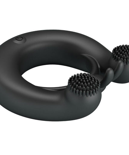 PRETTY LOVE - DAHLIA VIBRATING RING + CLITORIS STIMULATOR 12 VIBRATIONS BLACK