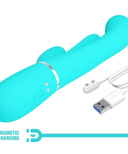PRETTY LOVE - SHANIA TRIPLE RABBIT MULTIFUNCTION VIBRATOR 3 IN 1 BLUE
