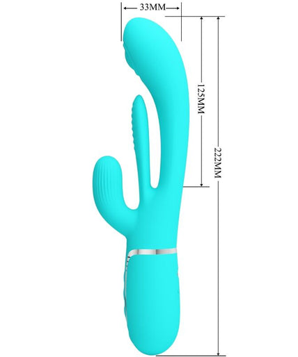 PRETTY LOVE - SHANIA TRIPLE RABBIT MULTIFUNCTION VIBRATOR 3 IN 1 BLUE