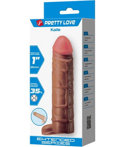 PRETTY LOVE - KAILE PENIS SLEEVE WITH 2.5 CM EXTENSION MULATTO