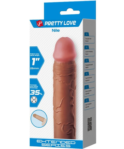 PRETTY LOVE - NILE PENIS SLEEVE WITH 2.5 CM EXTENSION MULATTO
