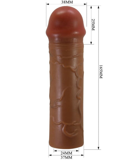 PRETTY LOVE - NILE PENIS SLEEVE WITH 2.5 CM EXTENSION MULATTO