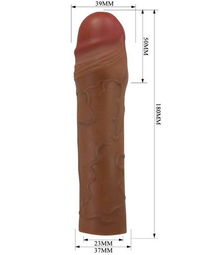 PRETTY LOVE - CHANE PENIS SLEEVE WITH 5 CM EXTENSION MULATTO