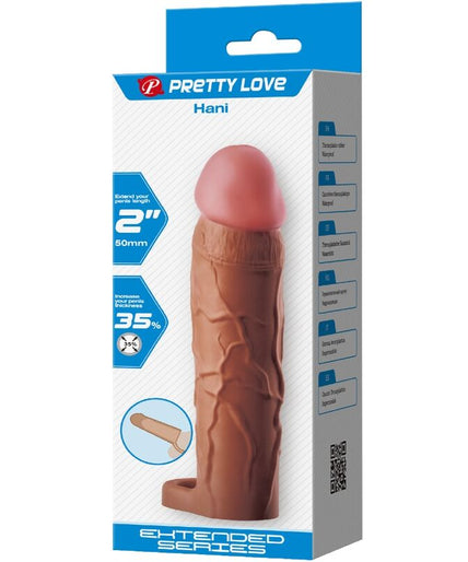 PRETTY LOVE - HANI PENIS SLEEVE WITH 5 CM EXTENSION MULATTO