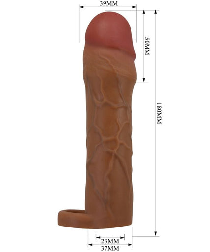 PRETTY LOVE - HANI PENIS SLEEVE WITH 5 CM EXTENSION MULATTO