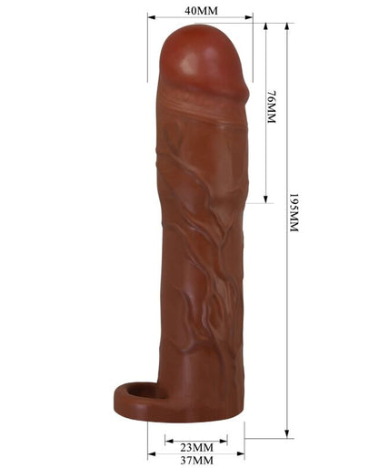 PRETTY LOVE - GERD PENIS SLEEVE WITH 7.6 CM EXTENSION MULATTO