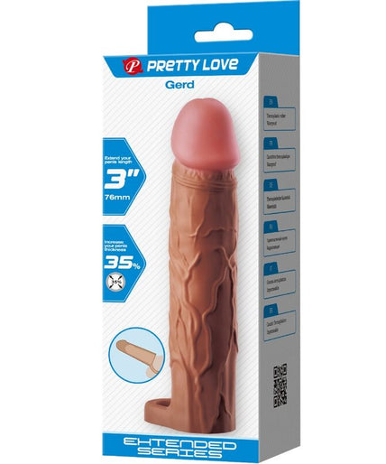 PRETTY LOVE - GERD PENIS SLEEVE WITH 7.6 CM EXTENSION MULATTO
