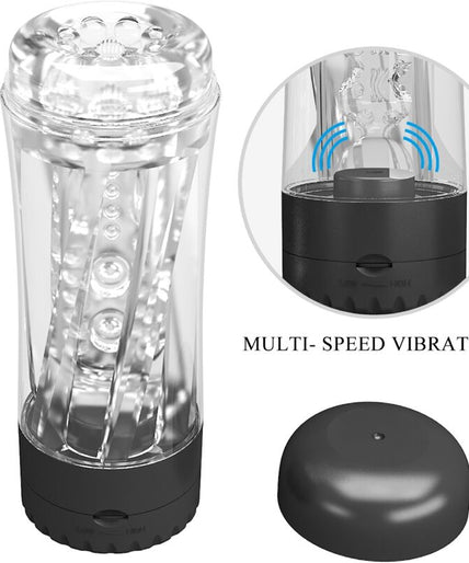 PRETTY LOVE - TAMARA MALE MASTURBATOR MULTI-SPEED VIBRATOR BLACK