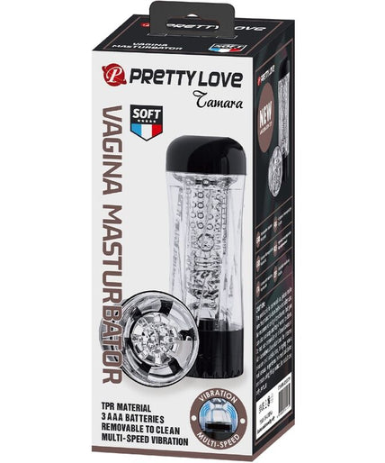 PRETTY LOVE - TAMARA MALE MASTURBATOR MULTI-SPEED VIBRATOR BLACK