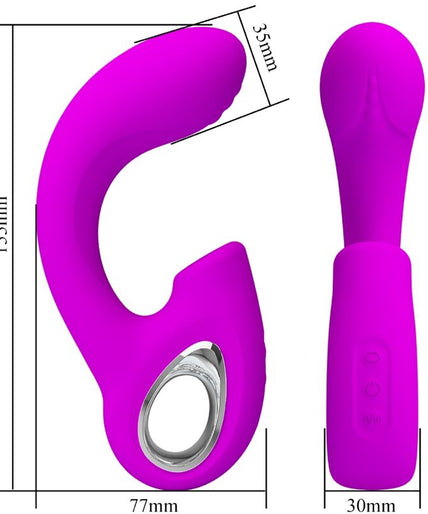 PRETTY LOVE - SIBEL SIBEL G-SPOT VIBRATOR + CLITORIS STIMULATOR 10 VIBRATIONS PURPLE