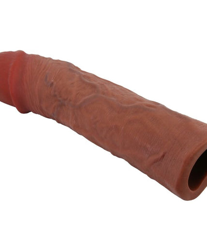 PRETTY LOVE - DEREK PENIS SLEEVE WITH 7.6 CM EXTENSION MULATTO