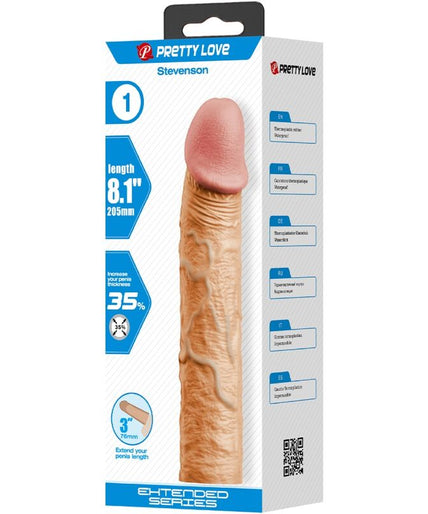 PRETTY LOVE - STEVENSON PENIS SLEEVE WITH 7.6 CM EXTENSION FLESH