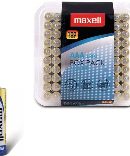 MAXELL - ALKALINE BATTERIJ AAA LR03 VERPAKKING*100 BATTERIJEN