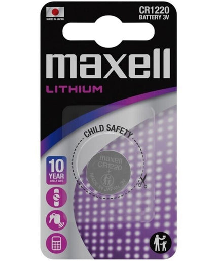 MAXELL - LITHIUM BUTTON BATTERY CR1220 3V BLISTER*1