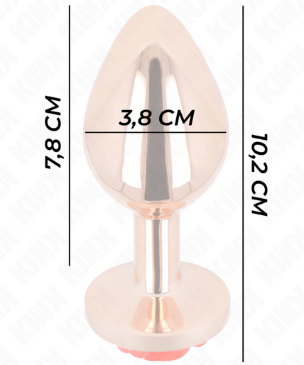 KINK - PINK GOLD ANAL PLUG WITH RED ROSE L
