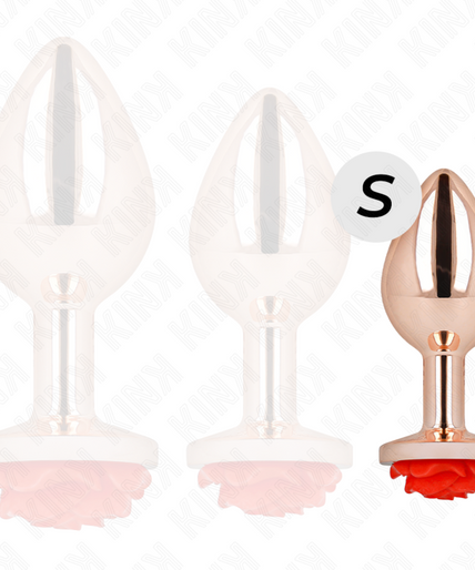 KINK - PINK GOLD ANAL PLUG WITH RED ROSE S