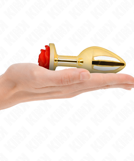 KINK - PLUG ANAL GOLD ROSE RED SIZE L
